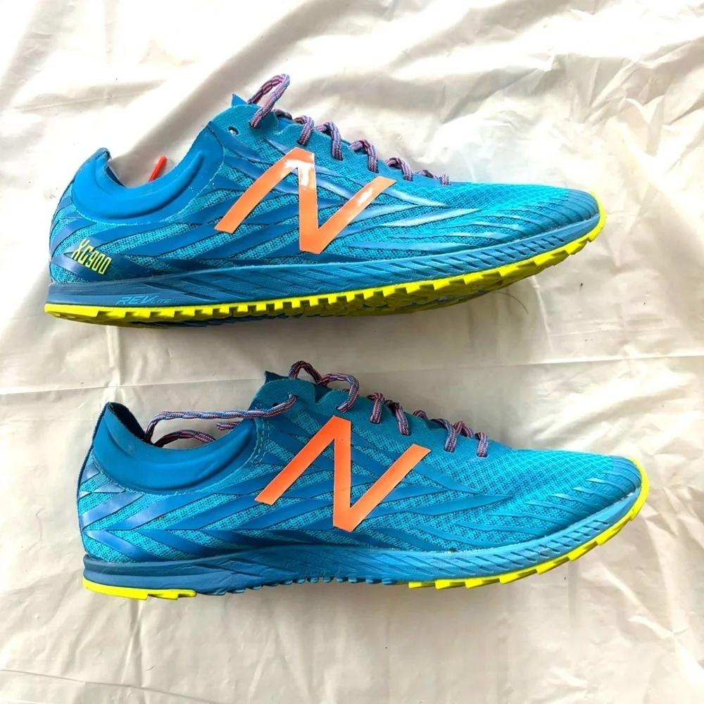 New Balance XC 900 V4 Blue and Neon Orange Marathon Track shoes SZ 9 Worn 1X